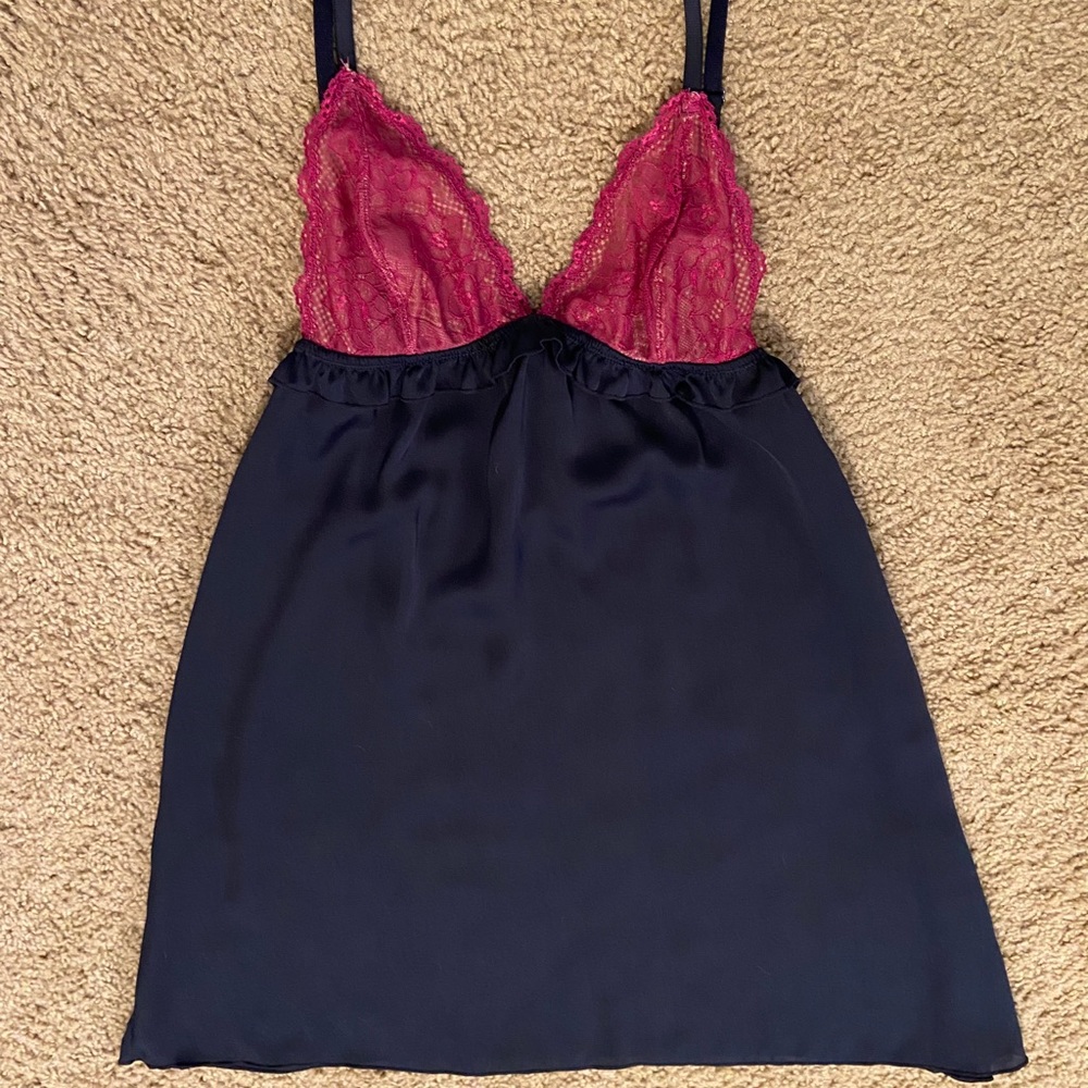 anthropologie Navy/Magenta Chemise